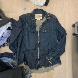 Frank & Eileen dark denim wash button down. Originally $278.